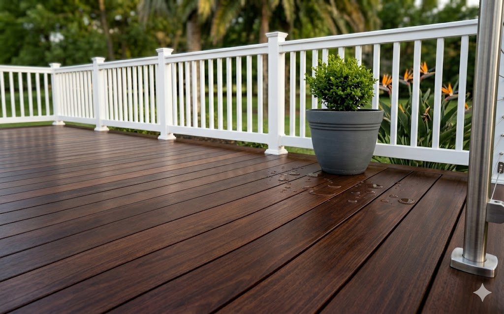 Ipe hardwood deck with rich natural grain built in Staten Island